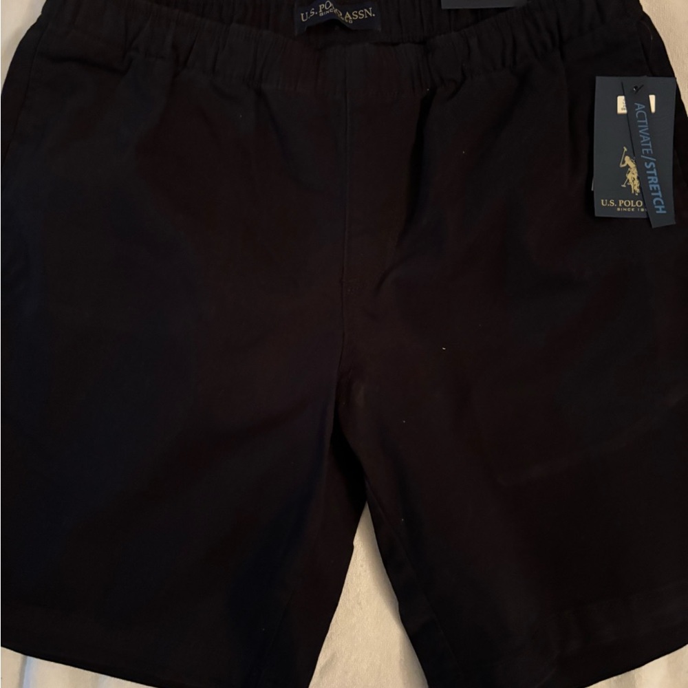 Shorts jogger mens  new size M U.S. Polo Assn. black flat front